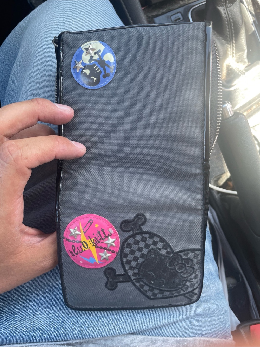 Vintage 2008 Hello Kitty Loungefly Goth Punk Crossbones Wallet Y2K Emo